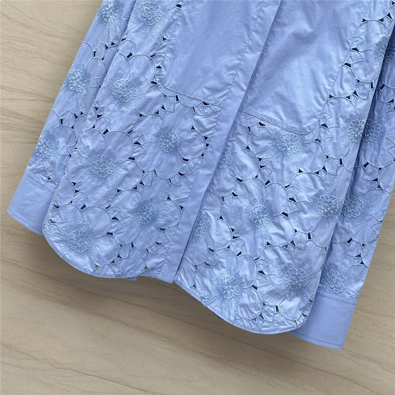 Va1e*ntin0 3d flower embroidery hollow shirt replica clothing