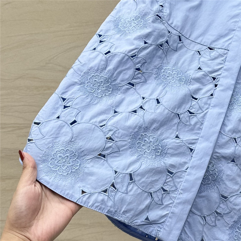 Va1e*ntin0 3d flower embroidery hollow shirt replica clothing