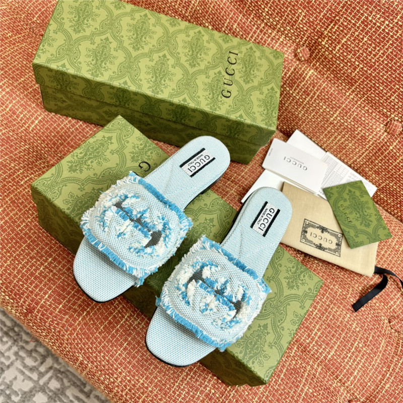 Gvc*1 canvas interlocking g sandals