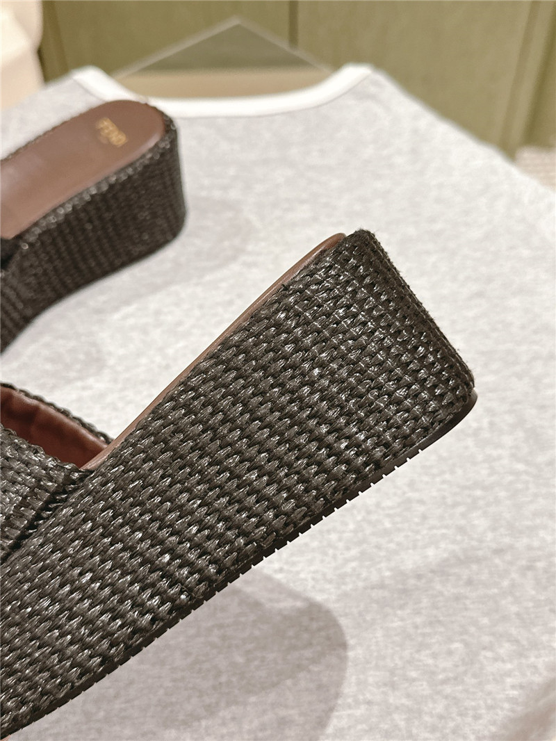 Fendi Sunshine Platform Slides Women Brown