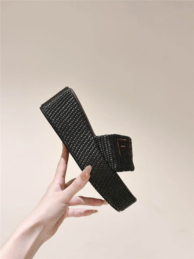 Fendi Sunshine Platform Slides Women Brown