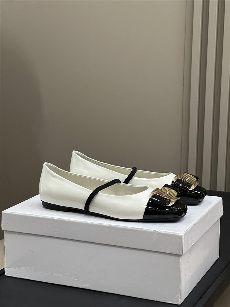 Ferragamo Calfskin Ballet Flats