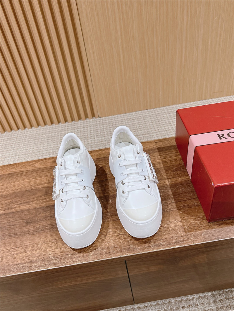 Roger Vivier Viv Skate Leather Sneakers