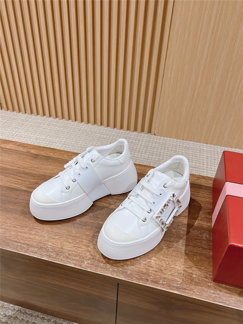 Roger Vivier Viv Skate Leather Sneakers