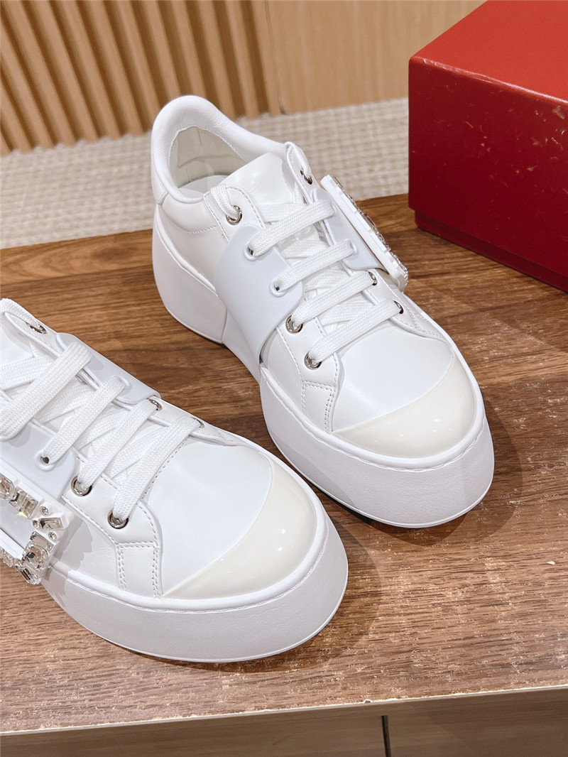 Roger Vivier Viv Skate Leather Sneakers