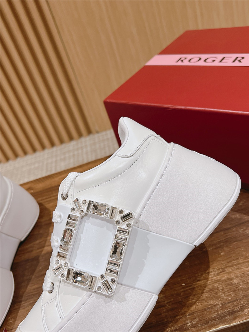 Roger Vivier Viv Skate Leather Sneakers