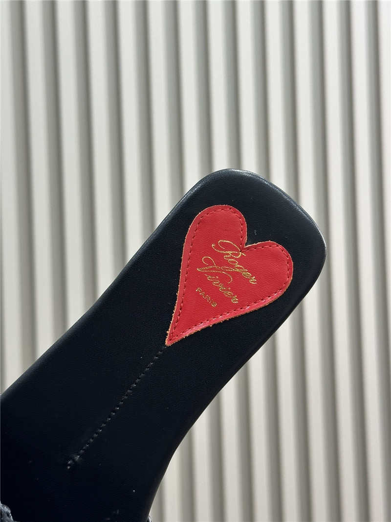 Roger Vivier Buckle Raffia Flat Slides  Black