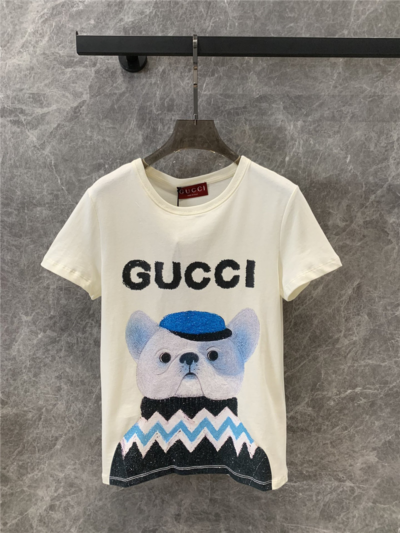Gucci cartoon dog fun print short sleeve T-shirt replica clothing