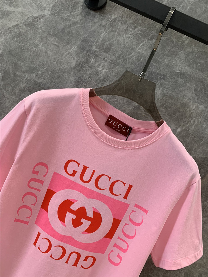 Gucci new logo print short sleeve t-shirt replica clothes