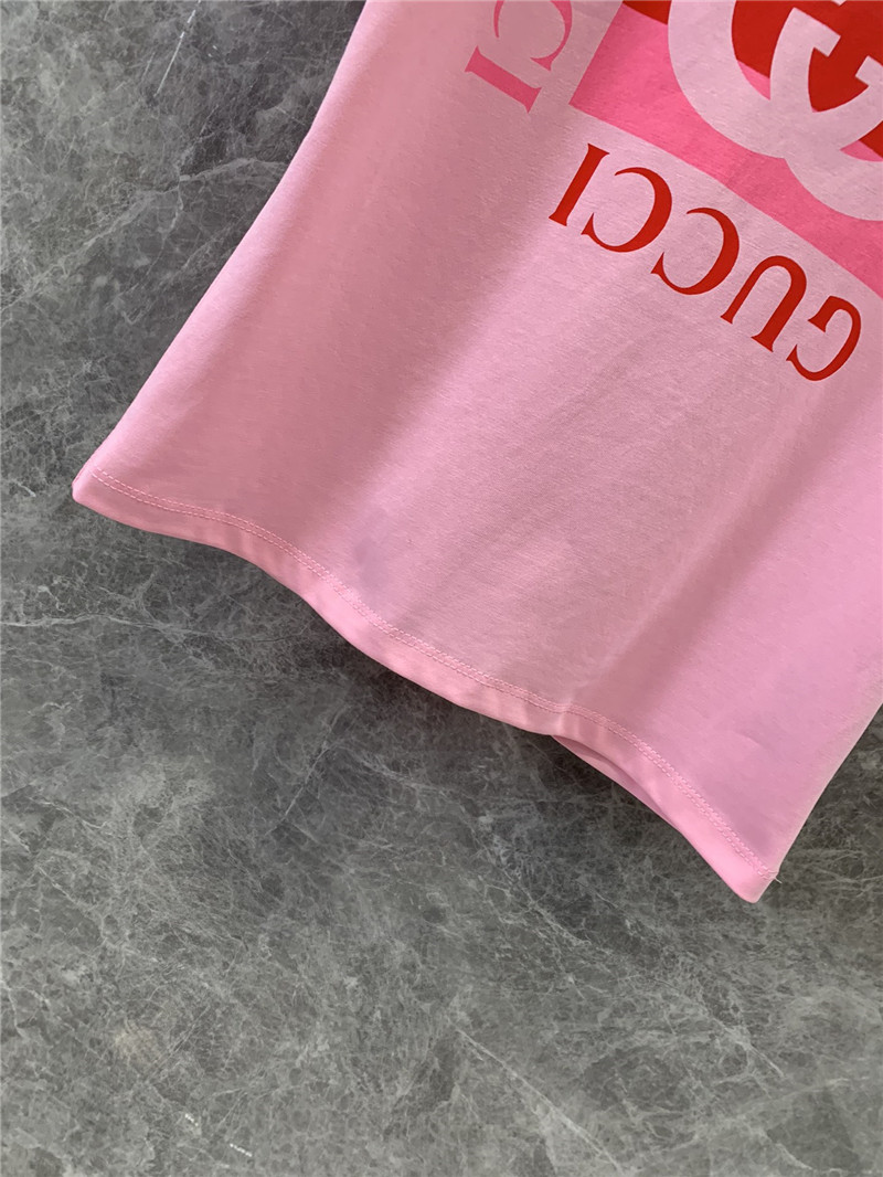 Gucci new logo print short sleeve t-shirt replica clothes
