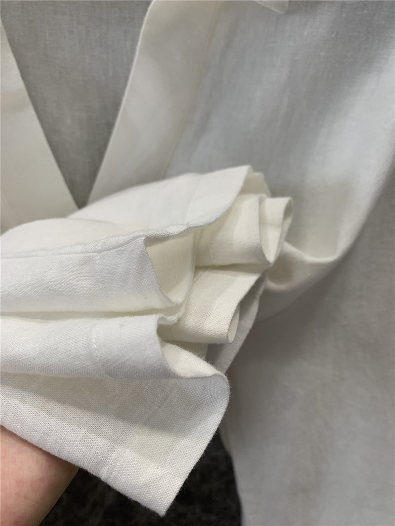 Va1e*ntin0 cotton and linen v-neck shirt cheap replica designer clothes