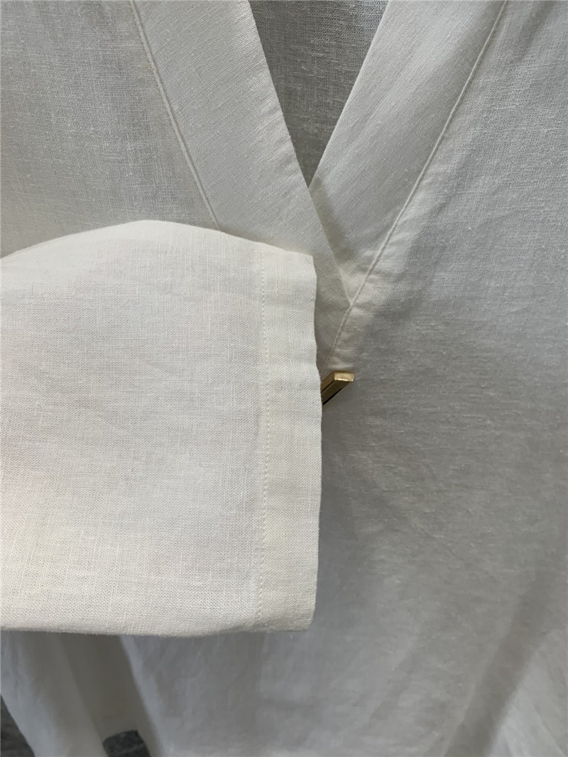 Va1e*ntin0 cotton and linen v-neck shirt cheap replica designer clothes