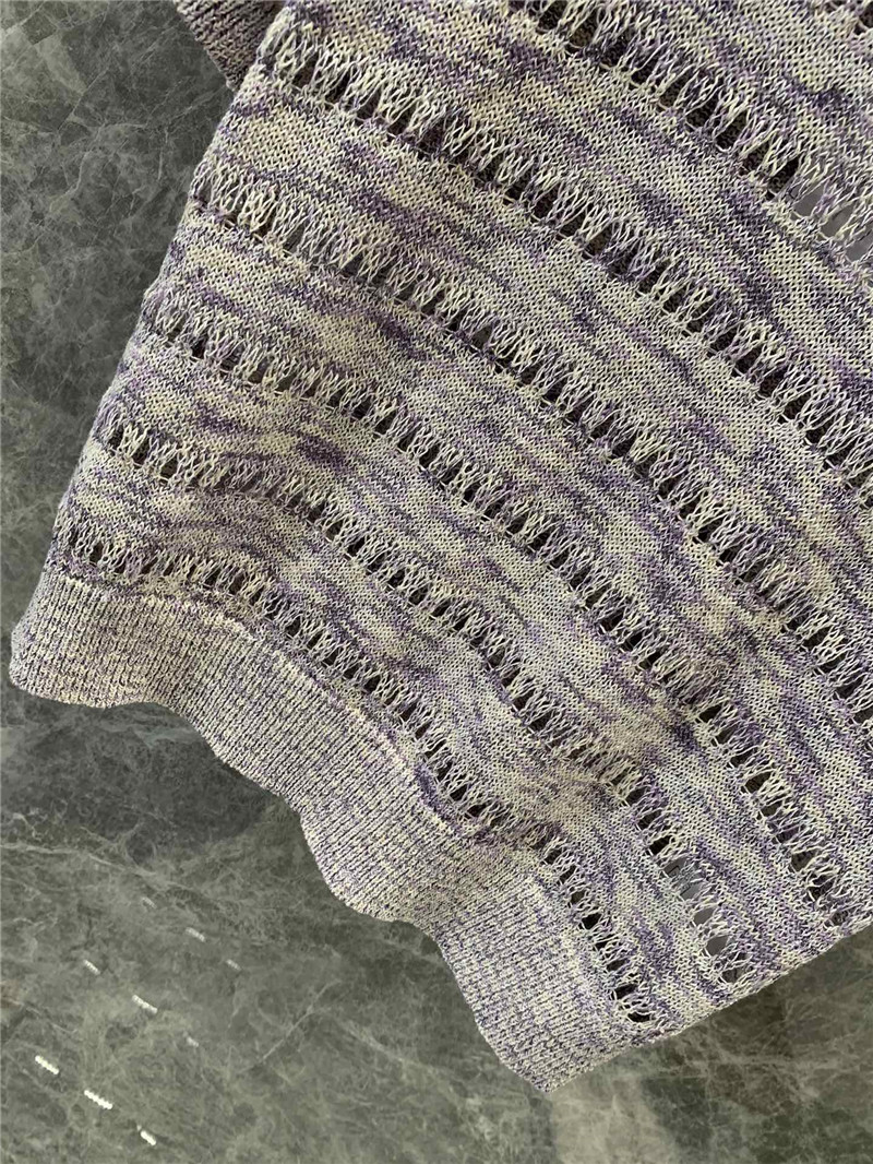 Ch**el all-match hollow short-sleeved knitted top replica clothes