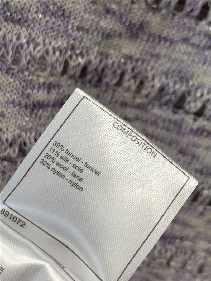 Ch**el all-match hollow short-sleeved knitted top replica clothes