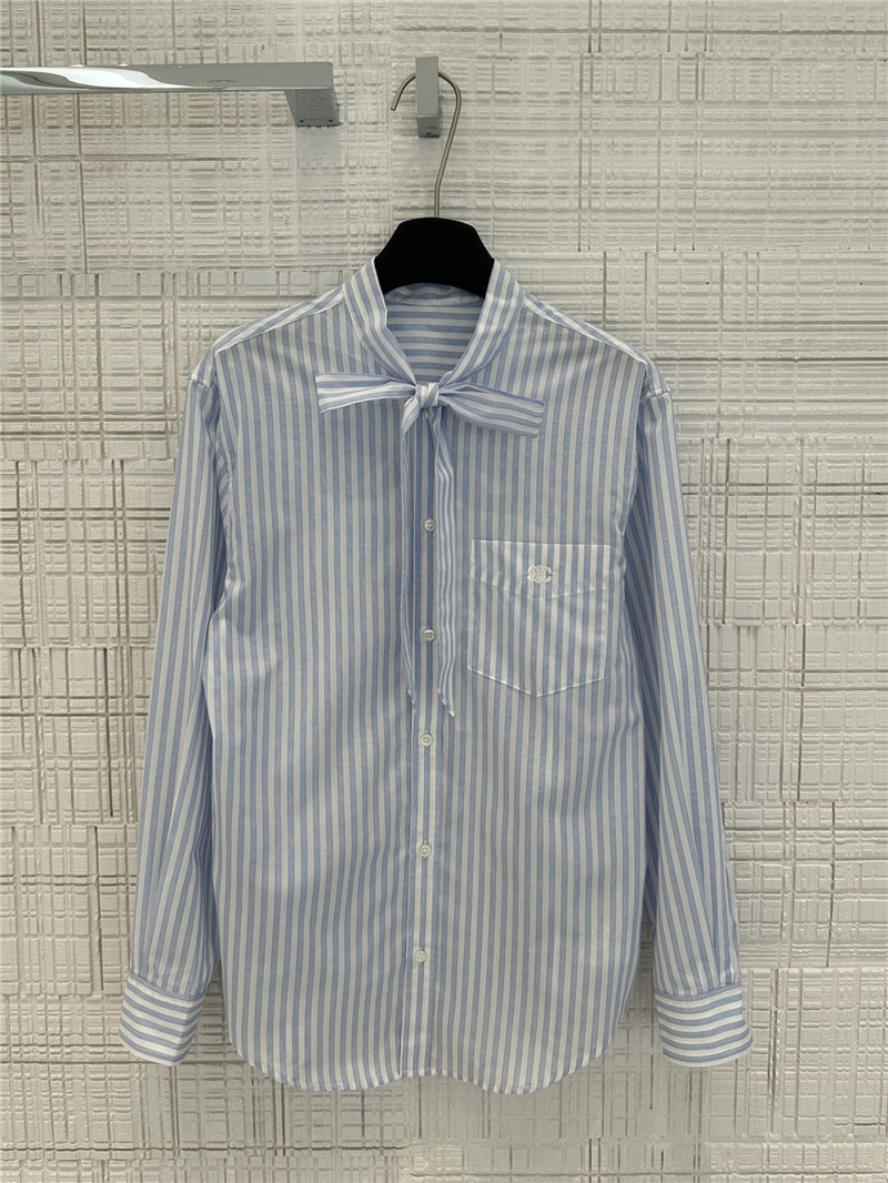 Ce1i*e yarn-dyed sky blue striped shirt replicas clothes