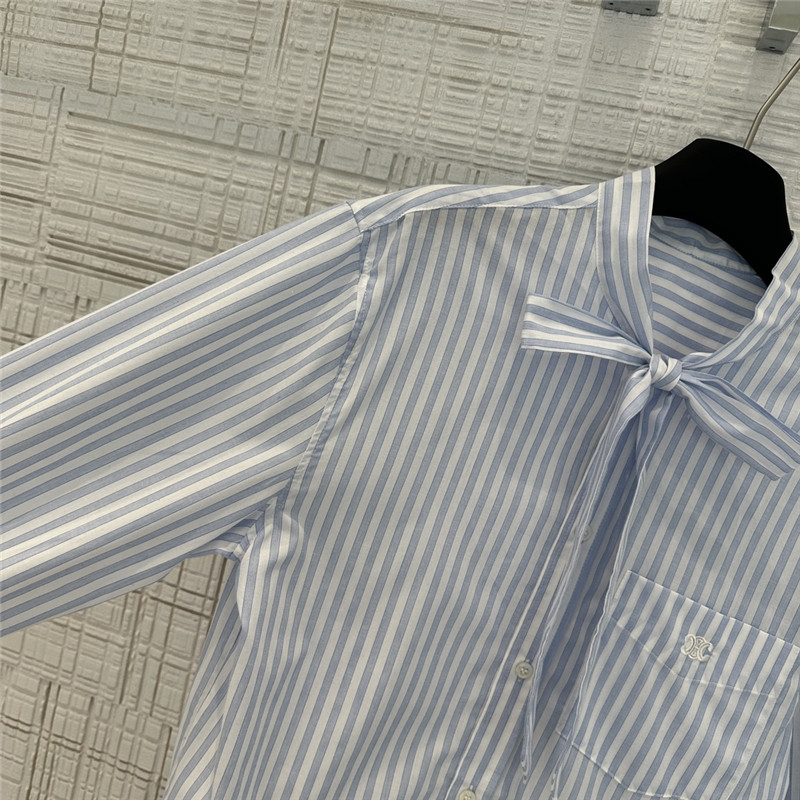 Ce1i*e yarn-dyed sky blue striped shirt replicas clothes