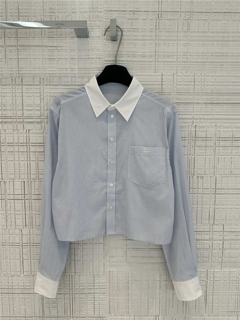 Ce1i*e yarn-dyed sky blue striped shirt replicas clothes