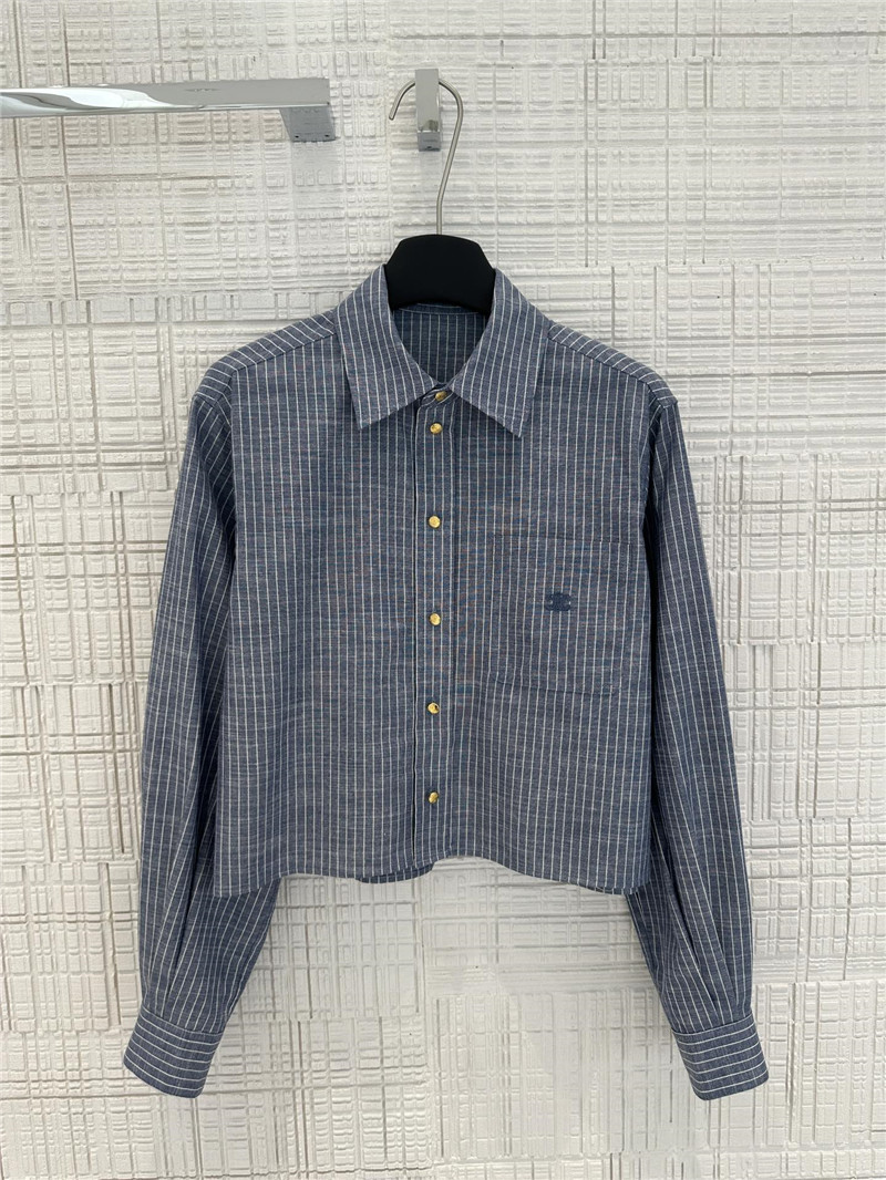 Ce1i*e denim cotton striped shirt replica clothing sites