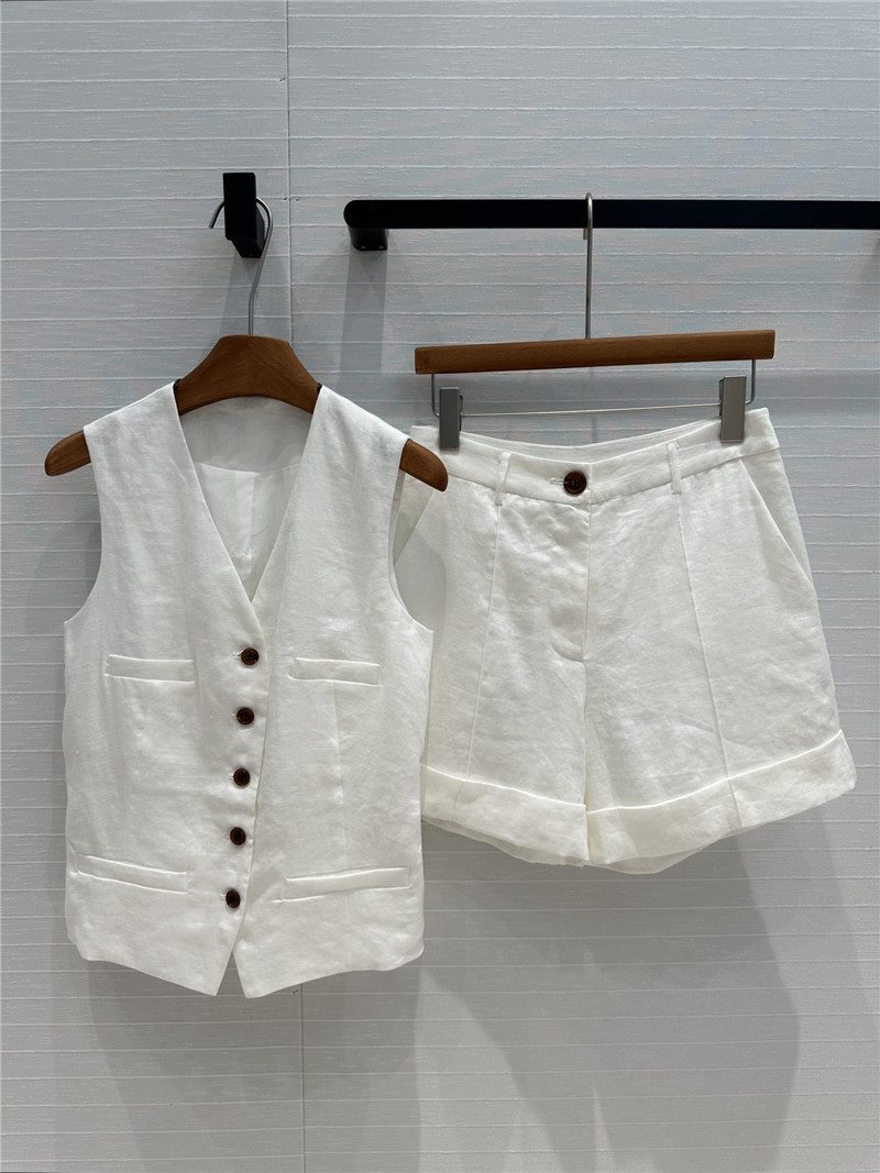 BC white cotton and linen vest suit replica d&g clothing