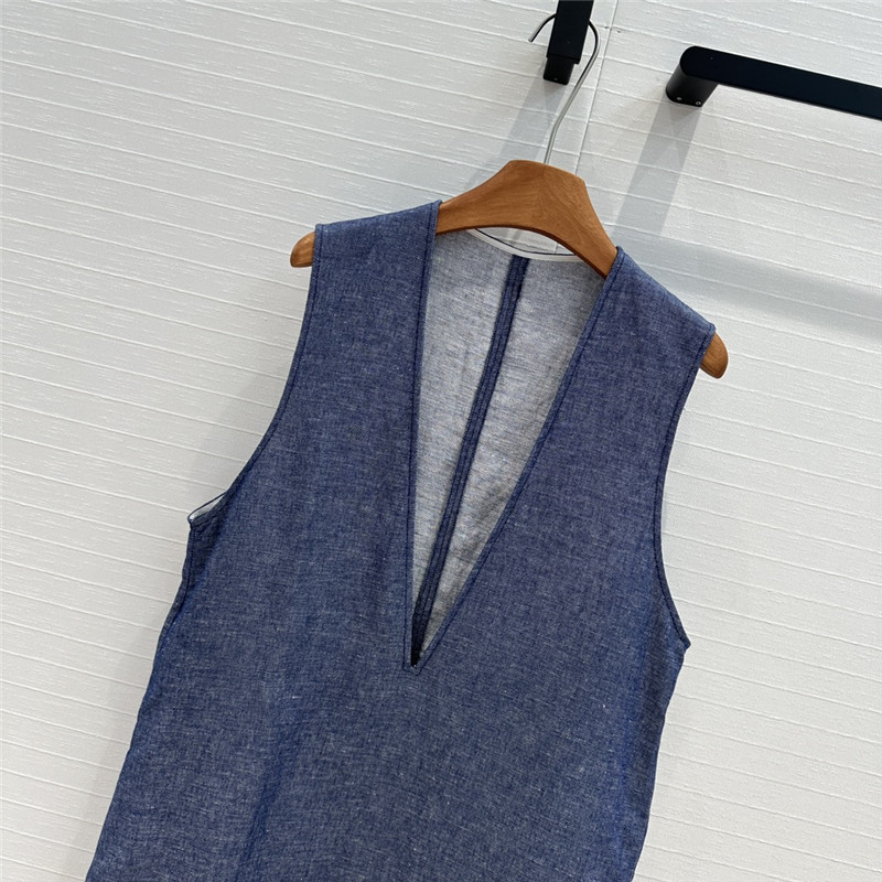 The R0w cotton and linen long vest dress replicas clothes