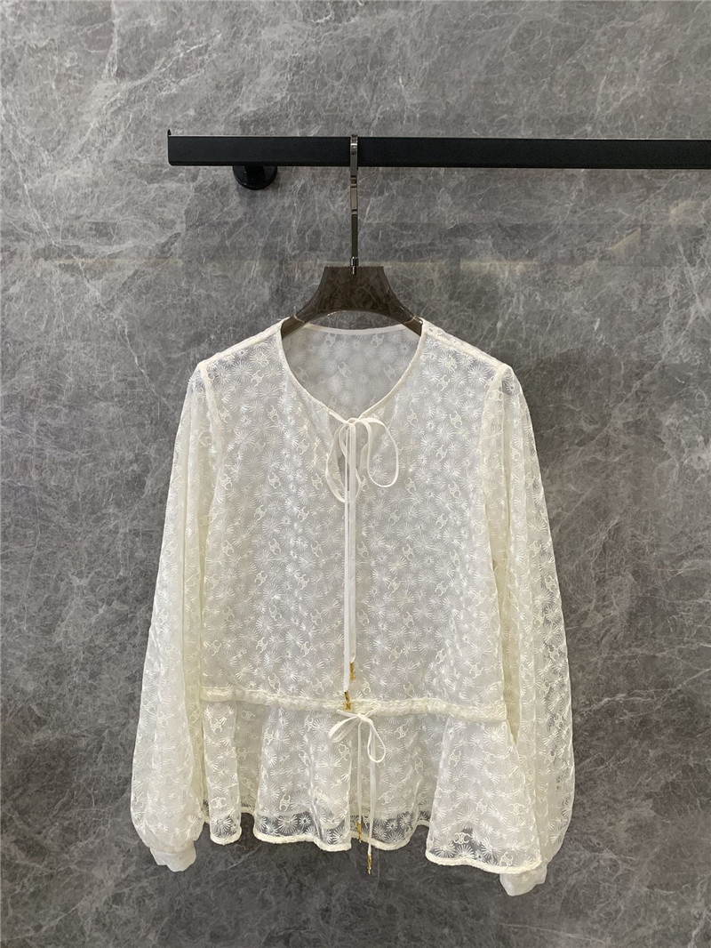 Ce1i*e embroidered tulle top cheap replica designer clothes