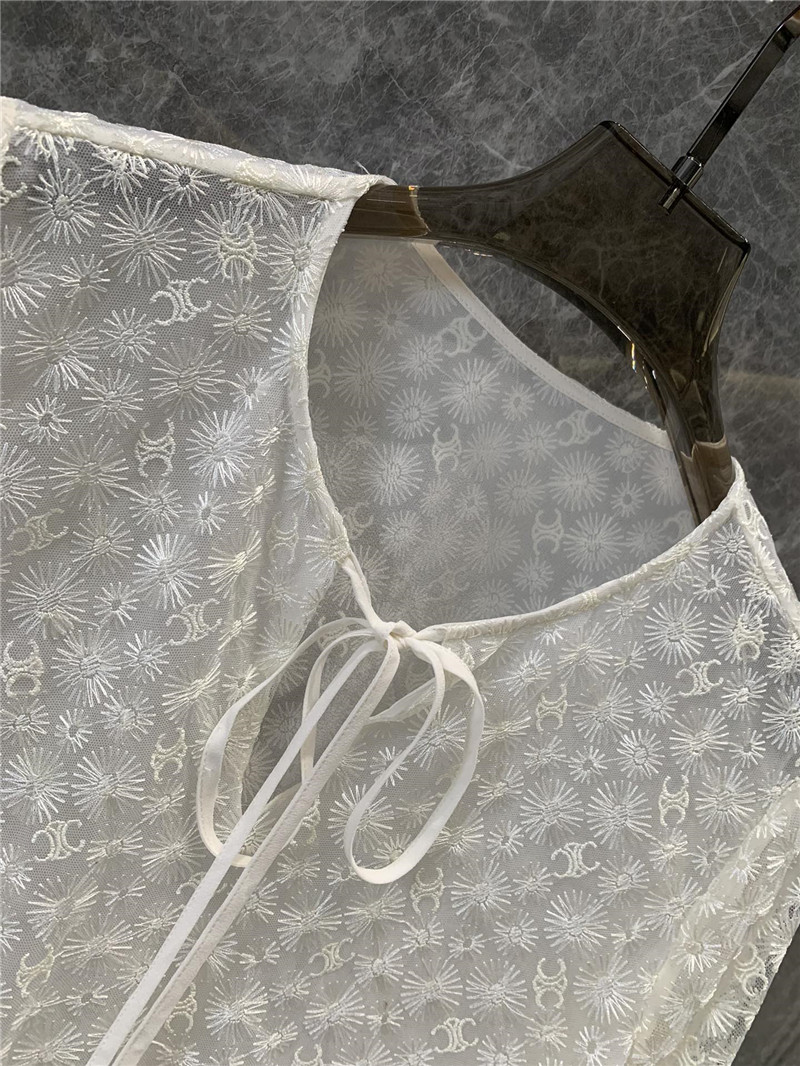 Ce1i*e embroidered tulle top cheap replica designer clothes