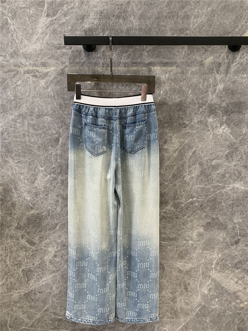 M1um1u gradient elastic waist jeans replica clothing sites