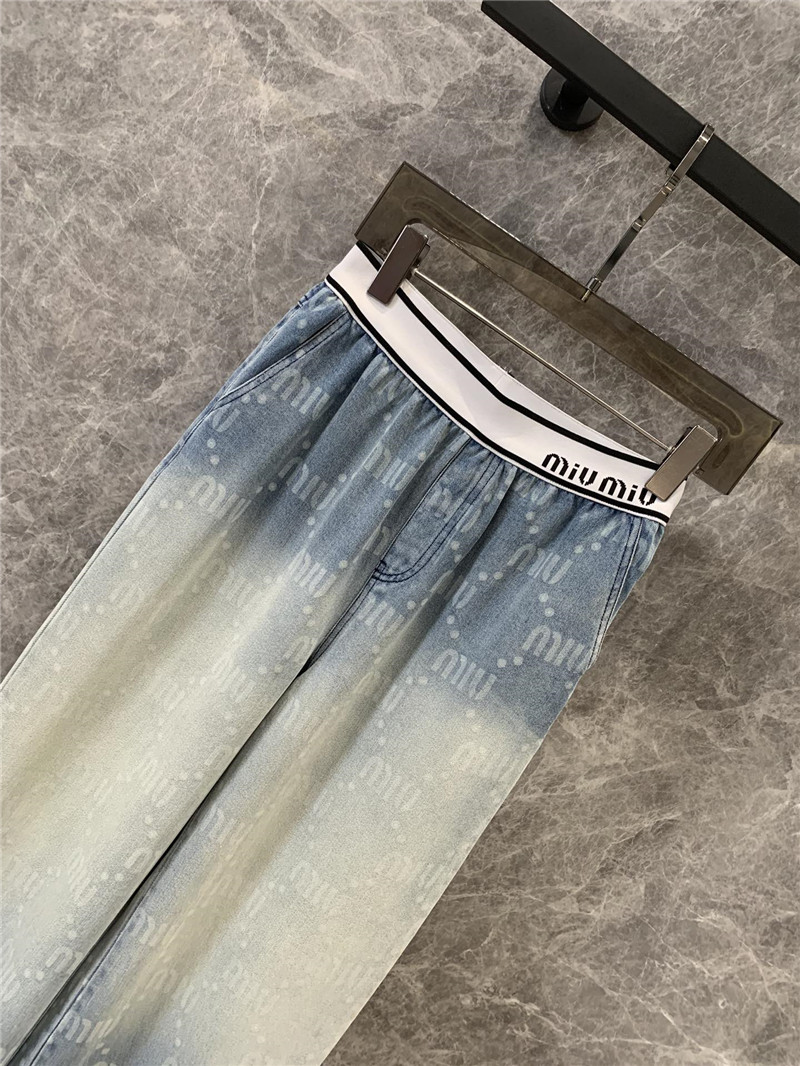 M1um1u gradient elastic waist jeans replica clothing sites