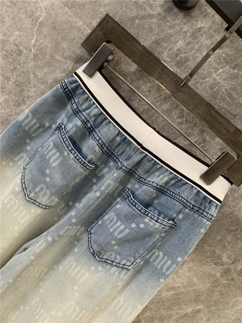 M1um1u gradient elastic waist jeans replica clothing sites