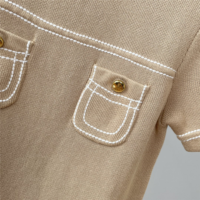 Pra*a new coffee color knitted skirt replica d&g clothing