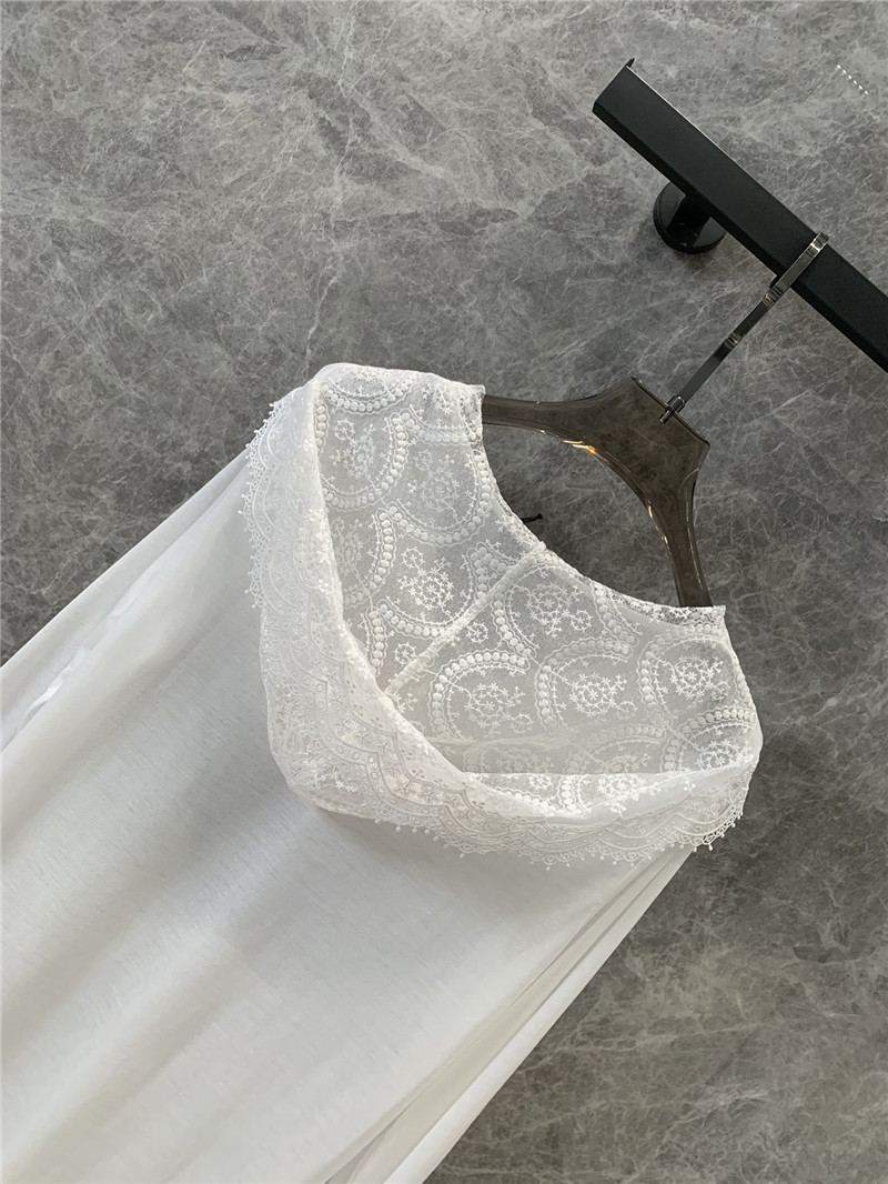 M1um1u micro-logo lace hooded long-sleeved t-shirt