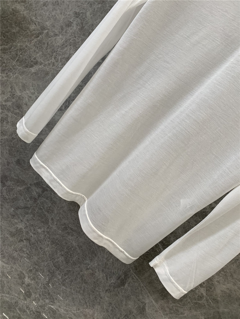 M1um1u micro-logo lace hooded long-sleeved t-shirt