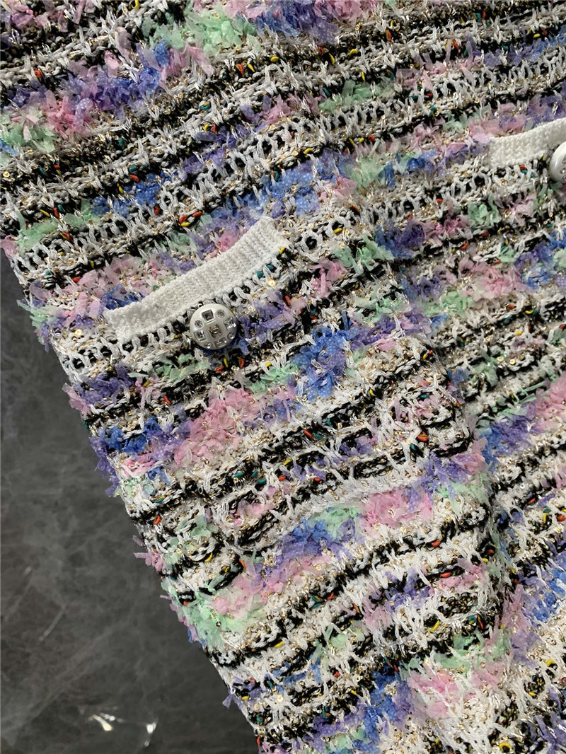 Ch**el colorful striped knitted vest dress replica clothes