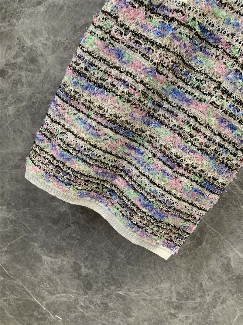 Ch**el colorful striped knitted vest dress replica clothes