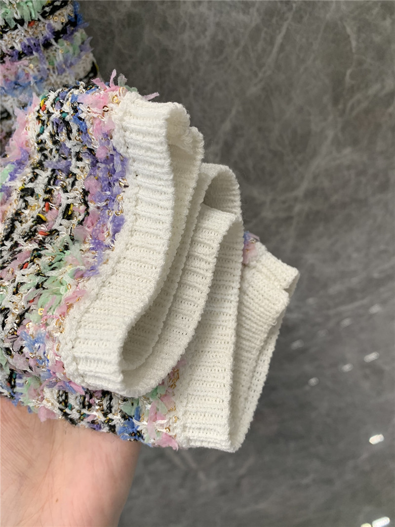 Ch**el colorful striped knitted vest dress replica clothes