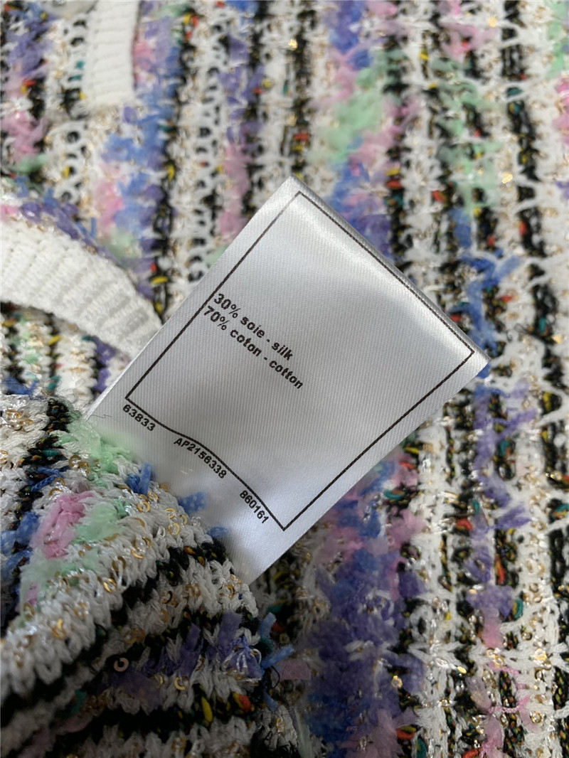 Ch**el colorful striped knitted vest dress replica clothes