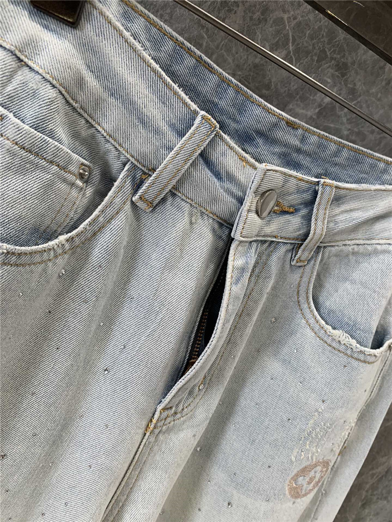 l0vis Vvtt0n lv rhinestone denim trousers replica d&g clothing