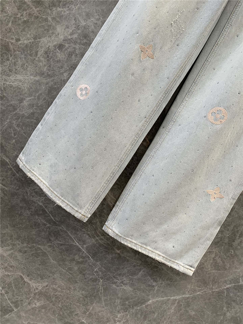 l0vis Vvtt0n lv rhinestone denim trousers replica d&g clothing