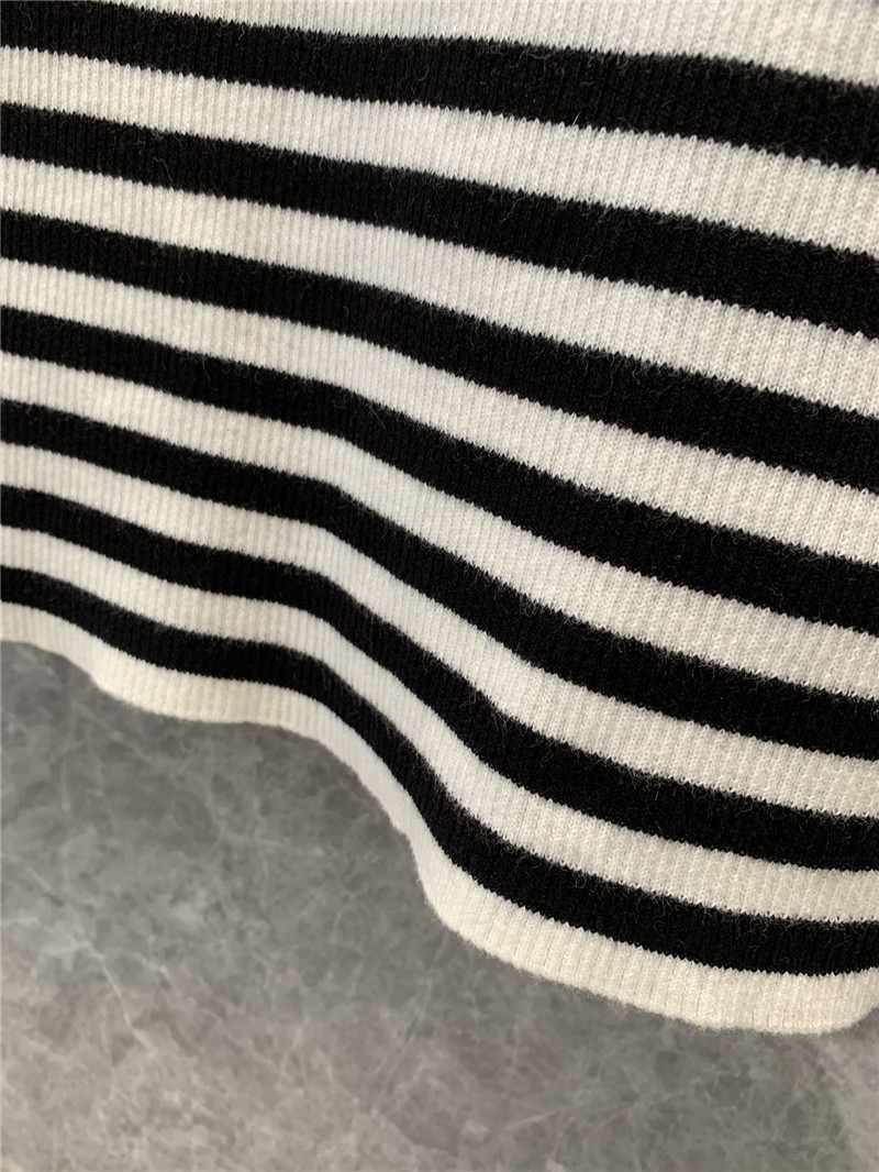 Ce1i*e black and white striped knitted vest dress replica clothes