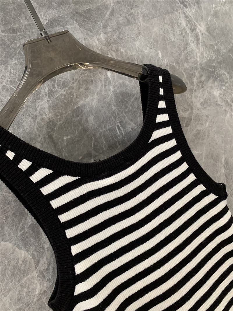 Ce1i*e black and white striped knitted vest dress replica clothes