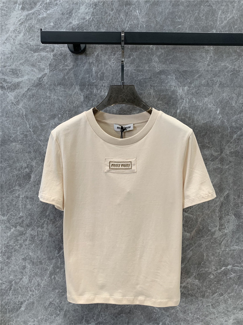miumiu micro logo short-sleeved T-shirt replica d&g clothing