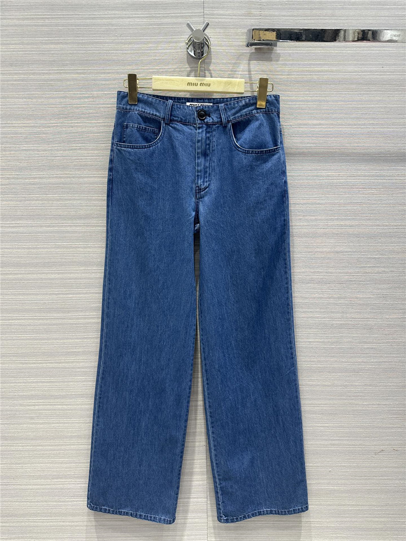 M1um1u denim mid-low waist straight pants replica d&g clothing