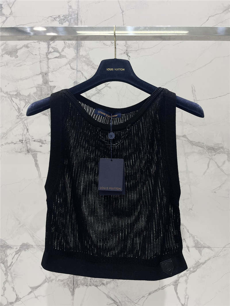 l0vis Vvtt0n lv hollow chain sleeveless knitted vest replica clothing