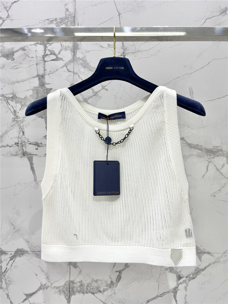l0vis Vvtt0n lv hollow chain sleeveless knitted vest replica clothing