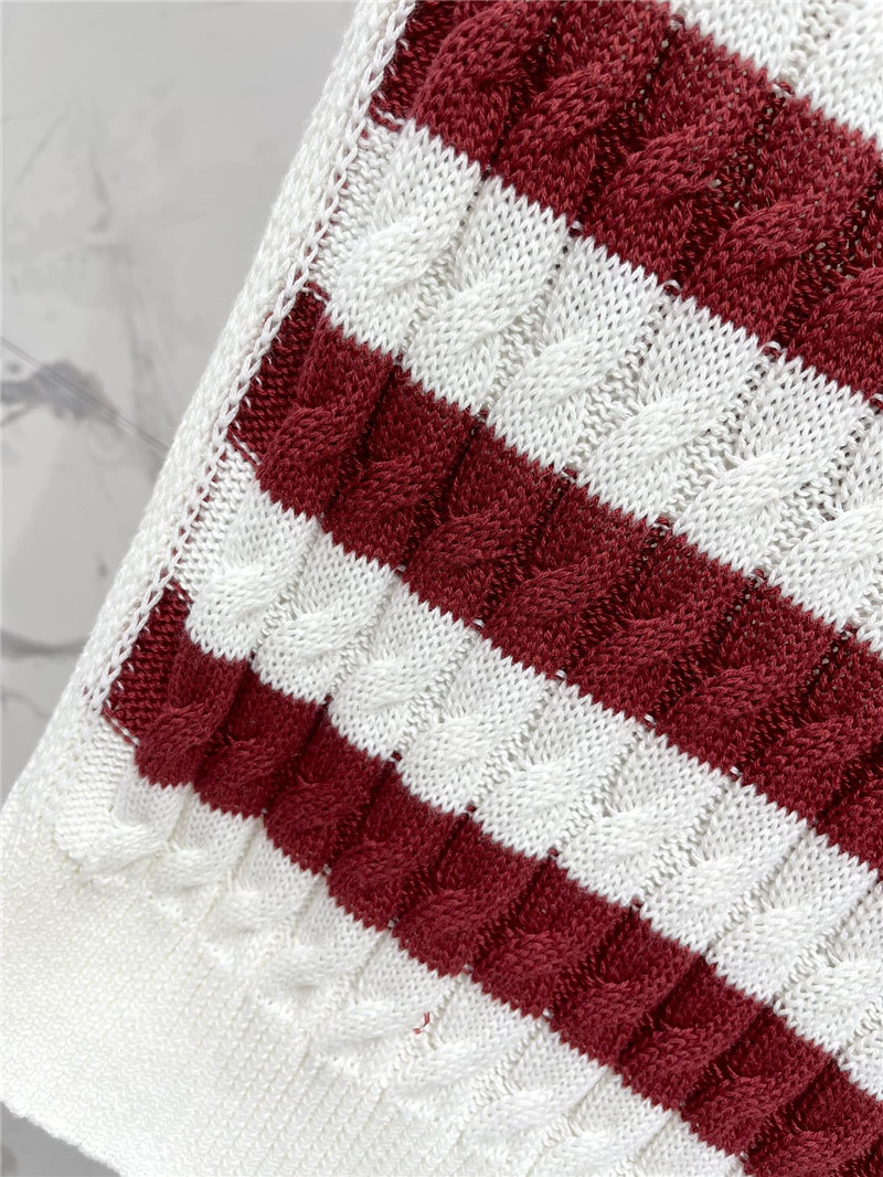 Moncler V-neck striped contrast knitted vest replica clothes