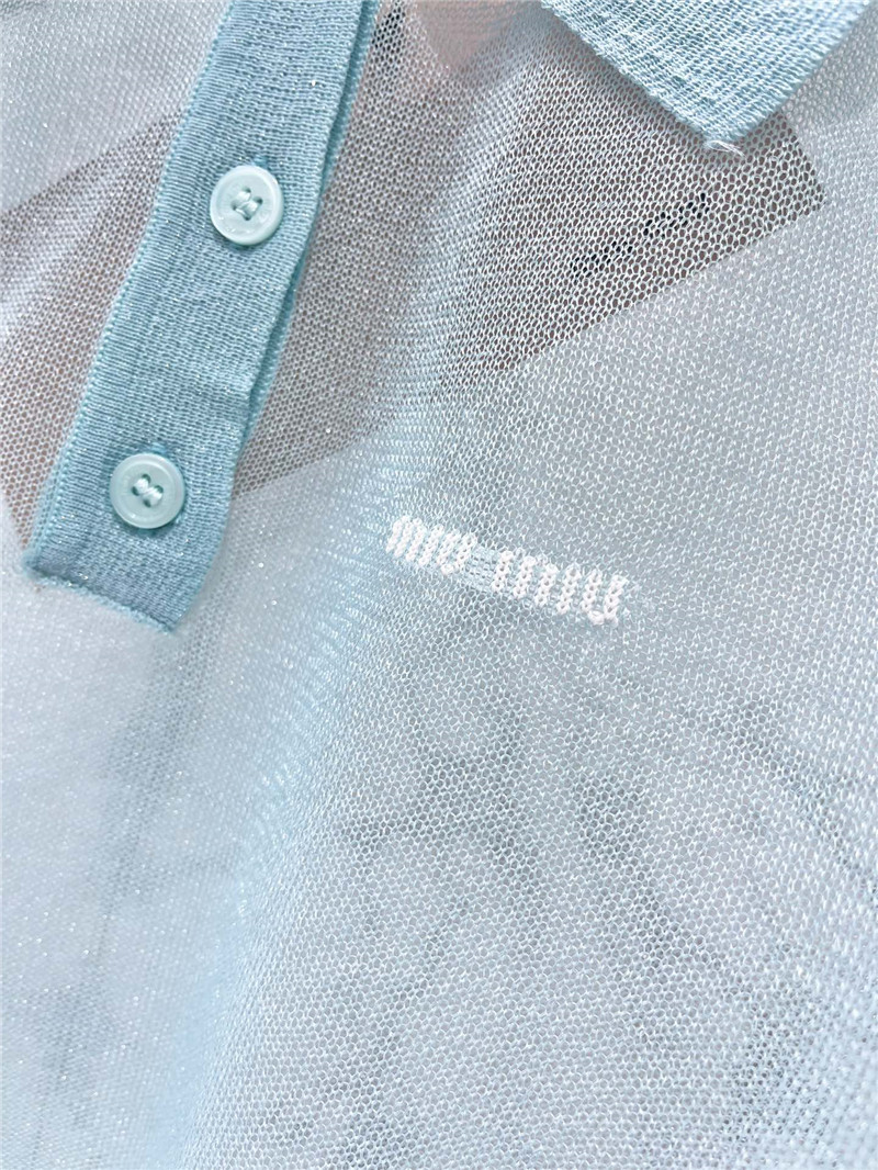 M1um1u polo see-through short sleeves replica clothing sites