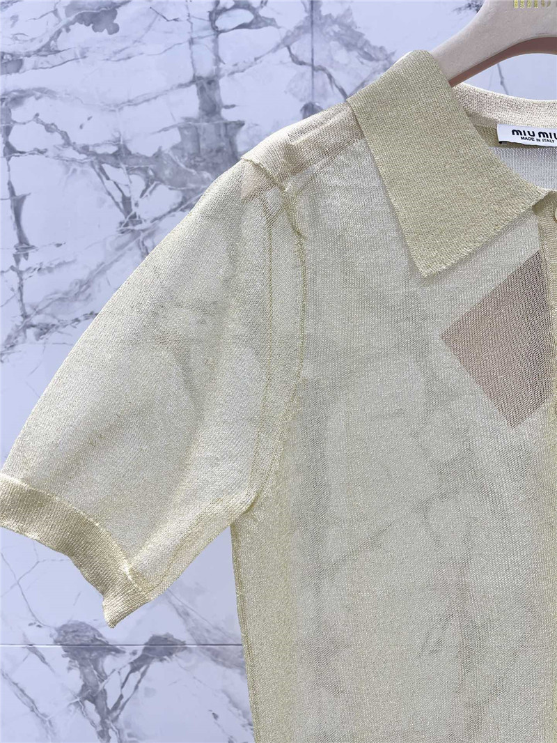 M1um1u polo see-through short sleeves replica clothing sites