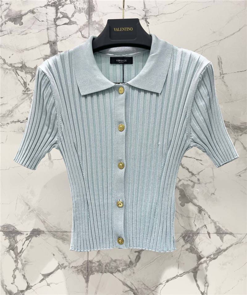 Versace new lapel short sleeve replica designer clothes