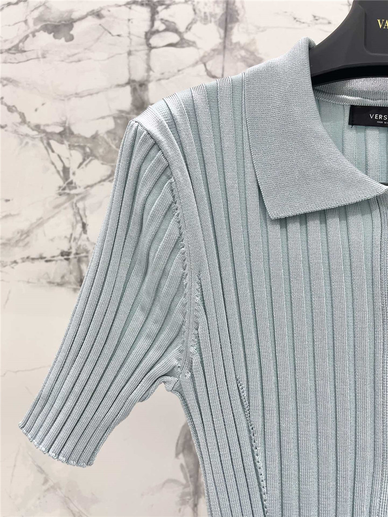 Versace new lapel short sleeve replica designer clothes