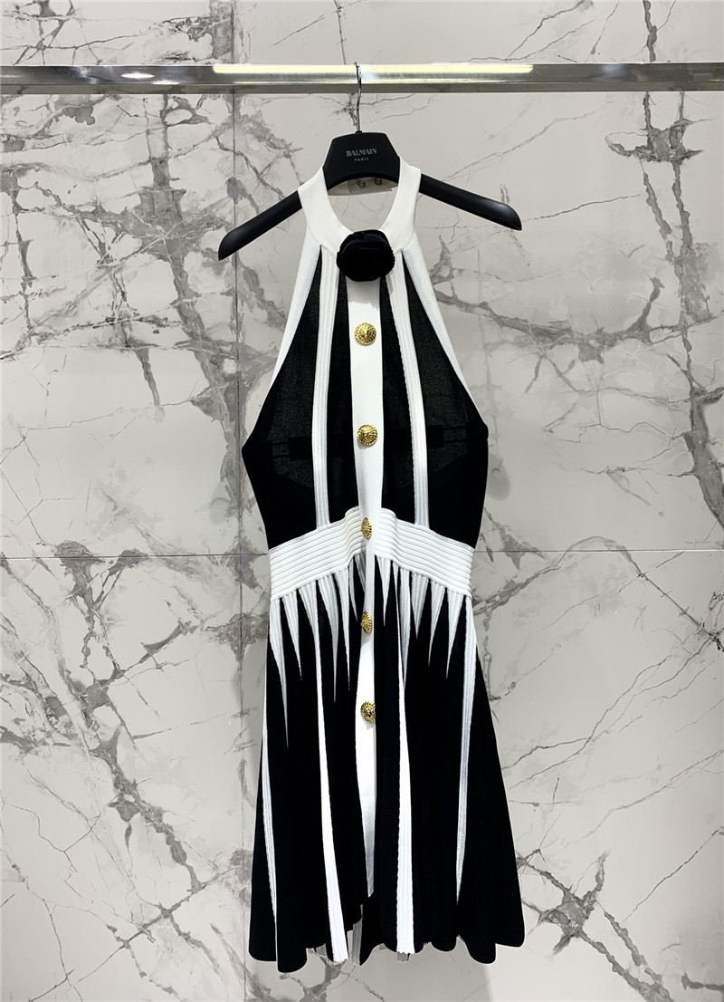 Balmain contrast color floral skirt dress replica clothes